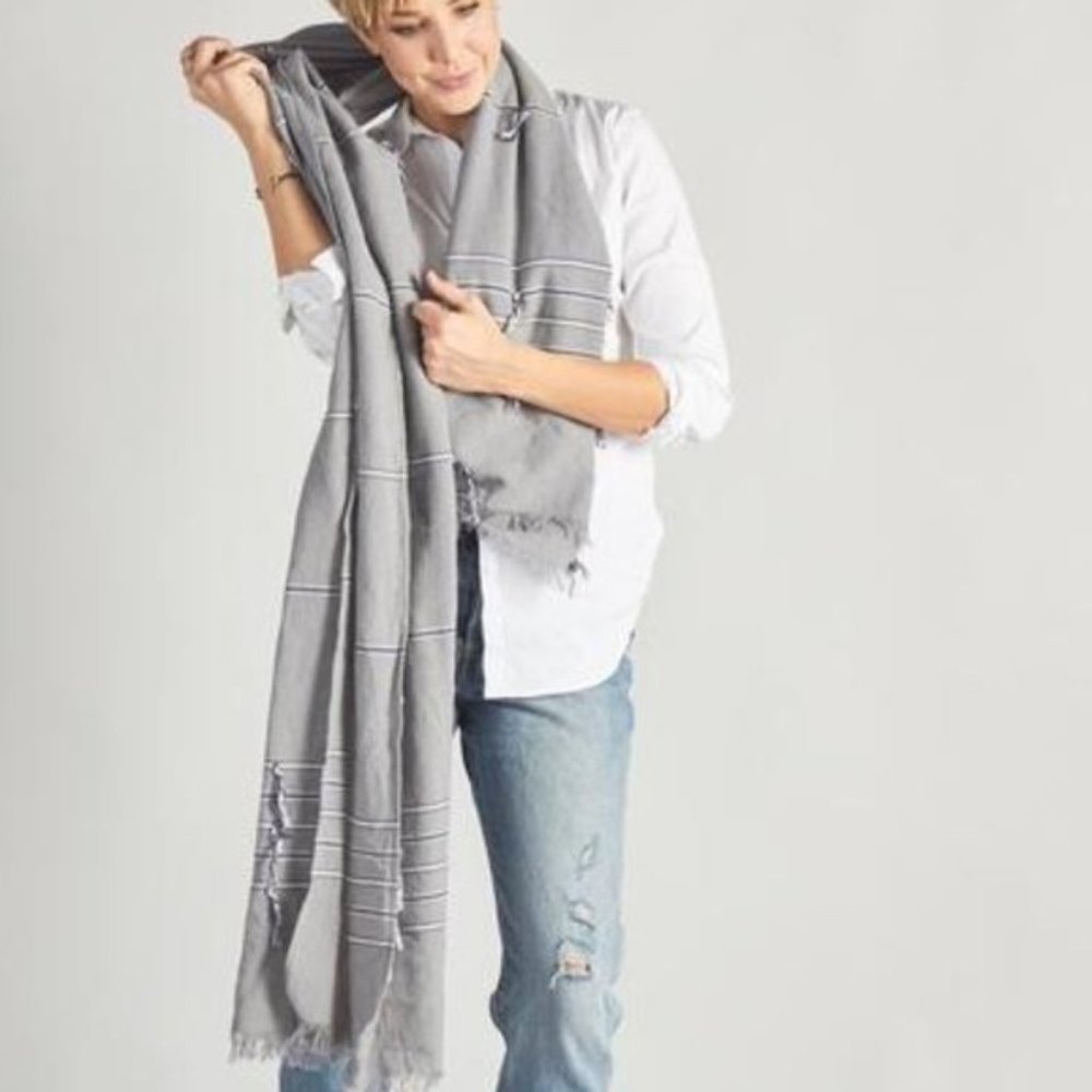 Tribe Alive Striped Tassel Blanket Scarf